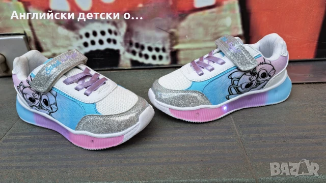 Английски светещи детски оригинални маратонки Stitch , снимка 3 - Детски маратонки - 50464618