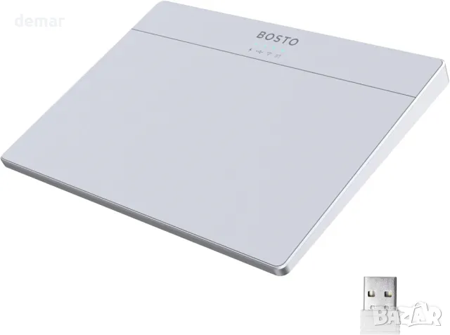 Безжичен тракпад Bisofice T02 за Windows и Mac, мултитъч жестове, сребрист, снимка 1