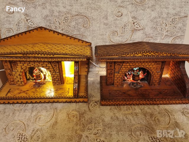 Дървени сувенири с осветление , снимка 1 - Антикварни и старинни предмети - 43078382