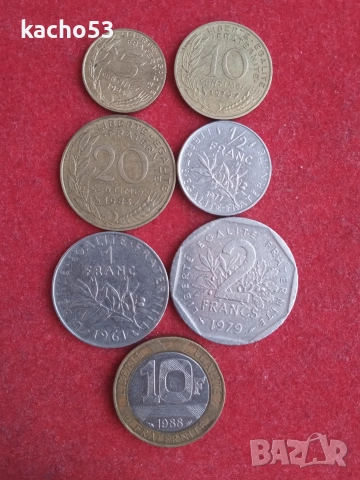 Лот Франция 1961-88 г.- 7 броя.