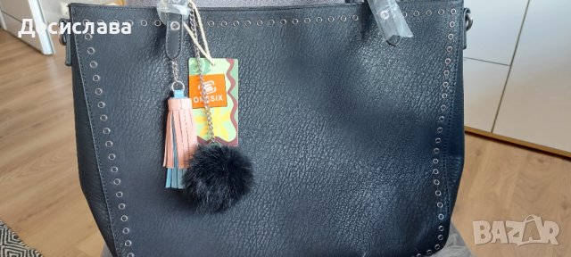 Черна дамска чанта от еко кожа , снимка 5 - Чанти - 38081882