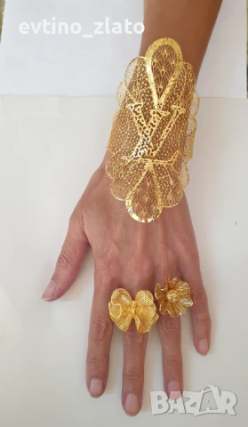 Златни гривни Дубайска линия 14К, снимка 2 - Гривни - 51412379