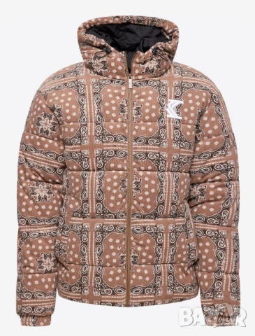 Зимно яке Karl Kani в бежово размер ХЛ-ХХЛ, снимка 7 - Якета - 52324769