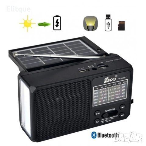 Соларно Радио - Bluetooth USB и Фенер, снимка 7 - Друга електроника - 53108282
