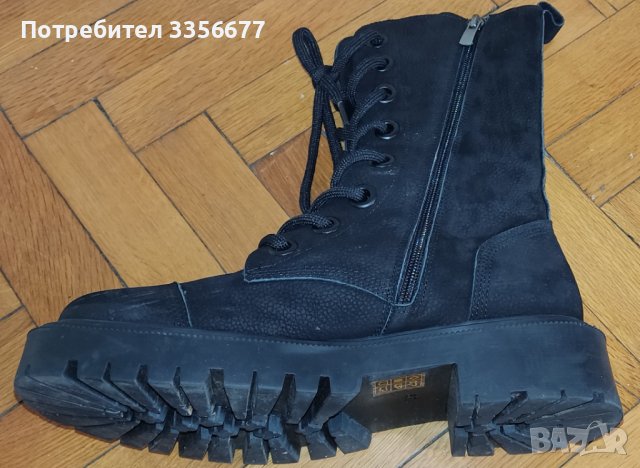 Кожени Боти/Кубинки "Aquamarine" , снимка 4 - Дамски боти - 43920315