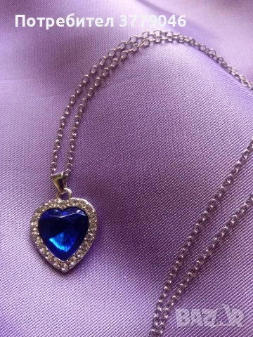 Колие с кристали Сърце на океана, снимка 10 - Колиета, медальони, синджири - 47530039