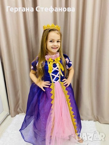 Рокля Рапунцел с обръч и аксесоари Размери -2/3г.3/4г,4/5г.5/6г.6/7г.7/8г.9/10г. Цена-62 лв, снимка 3 - Детски рокли и поли - 44102964