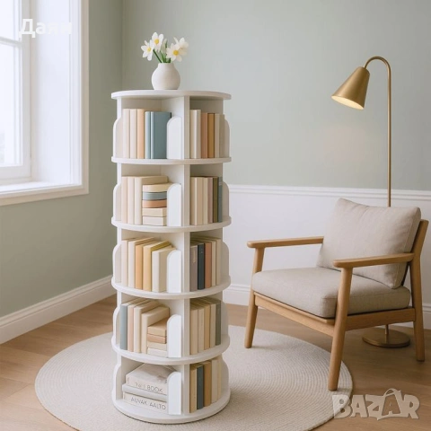 Въртяща се библиотека Relaxdays, 16 отделения, 4 етажна 