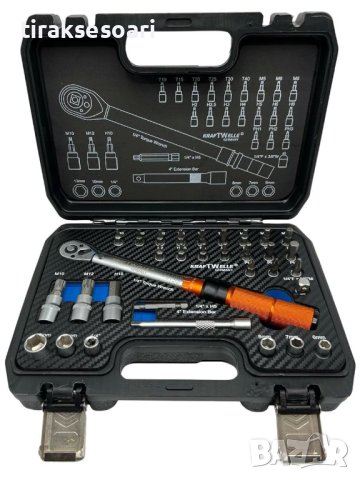 Немски Динамометричен ключ комплект в куфар 1/4" 5-25Nm 32ч, снимка 2 - Други инструменти - 43481777