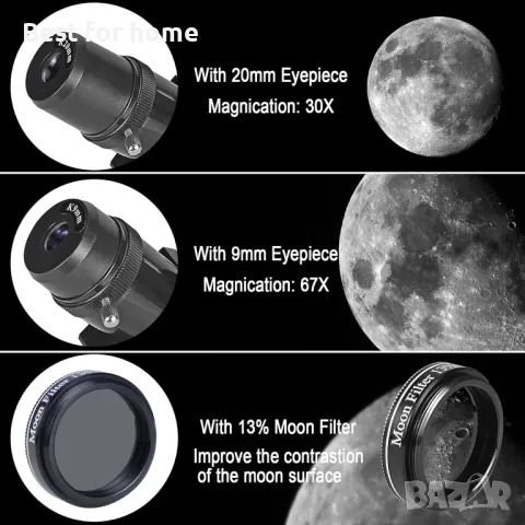 Мощен телескоп  80 mm х 600 mm от Celticbird, снимка 5 - Чанти, стативи, аксесоари - 48950291