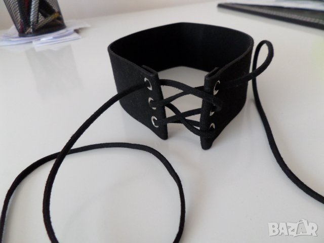  Черен Чокър chocker , снимка 4 - Колиета, медальони, синджири - 36905234