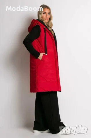 Двулицеви червени дамски елеци , снимка 2 - Елеци - 48935591