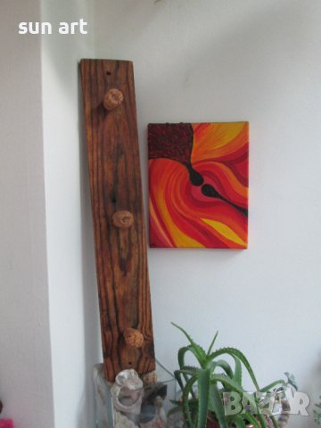 дървена закачалка с тапи от шампанско, снимка 2 - Закачалки - 37340623