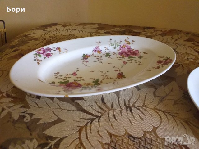 Порцеланово  плато цветя и чиния, снимка 2 - Чинии - 33192892