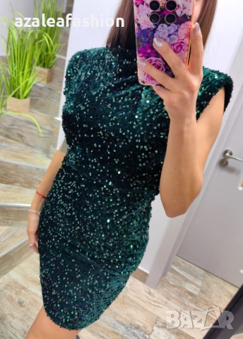 Рокля с пайети, снимка 3 - Рокли - 52710936