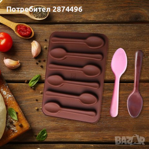 3645 6 бр. силиконов молд във форма на лъжички, снимка 6 - Форми - 37941598