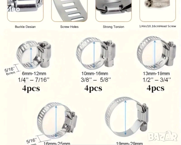 скоби за маркучи, снимка 2 - Аксесоари и консумативи - 52606525
