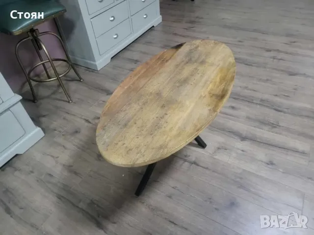 Холна масичка от дъб с метални крака - 6 броя налични, снимка 6 - Маси - 47756374