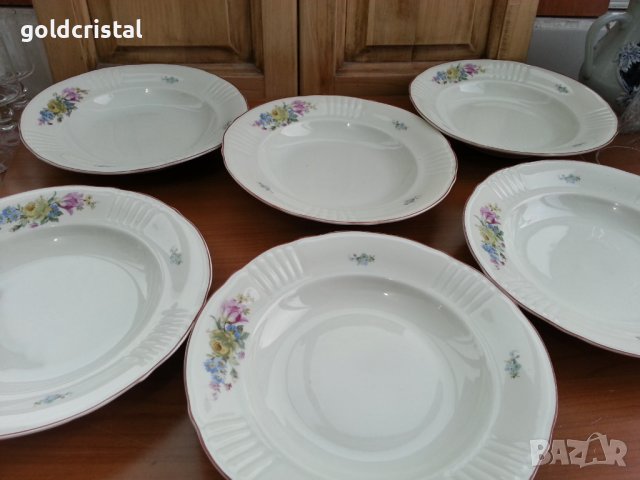 Стар български порцелан чинии дълбоки и плитки, снимка 2 - Антикварни и старинни предмети - 36770718