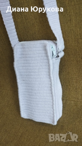 Дамска плетена чанта за телефон, снимка 2 - Чанти - 51225474