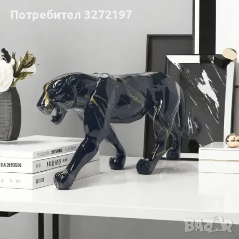 Ръчно изработена Статуетка от Смола - Леопард, снимка 3 - Статуетки - 48273646