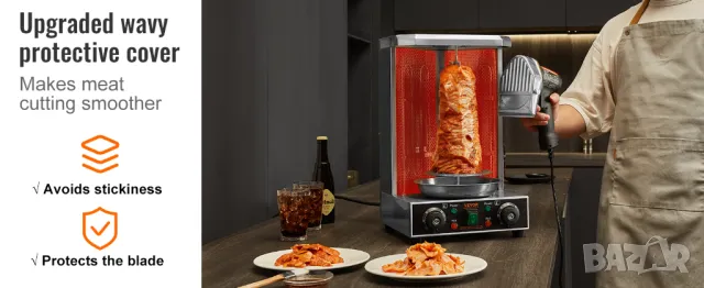 Професионален нож за дюнер кебап, 80W, резачка за дюнер месо, електрически нож, машинка за рязане, снимка 5 - Други инструменти - 50414092