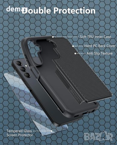 FNTCASE Калъф за телефон Samsung A25 5G, противоударен, черен, снимка 6 - Калъфи, кейсове - 44086938