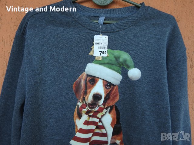 Нова мъжка коледна ватирана блуза фланела суитшърт пуловер фанела (L), снимка 2 - Блузи - 39759015