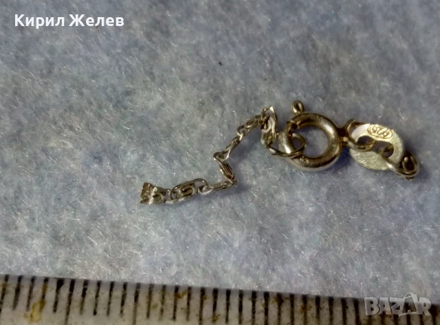 СТАРА СРЕБЪРНА КАРАБИНКА ЗАКОПЧАЛКА За КОЛИЕ ЛАНЕЦ ВЕРИЖКА ГРИВНА СРЕБРО 925 ПРОБА 47576, снимка 7 - Колиета, медальони, синджири - 50510887
