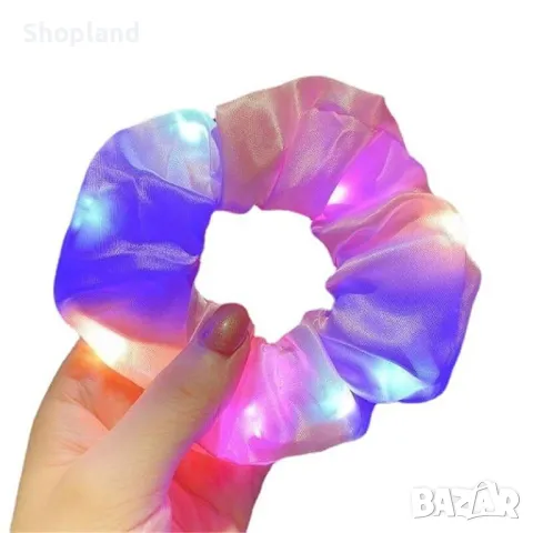 Скрънчи за коса с LED светлини, снимка 6 - Шноли, диадеми, ленти - 48547912