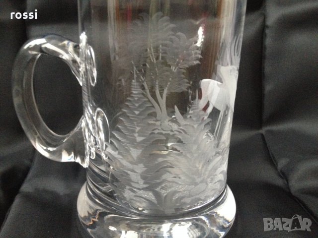 Немска ловна ръчно шлифована стъклена чаша за бира 0,5 л.,  нова, снимка 4 - Колекции - 27099048