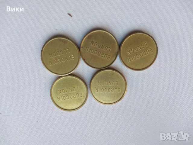 Жетон  Eurocoin Brass Coin Tokens – 22mm x 2.5mm, снимка 1 - Нумизматика и бонистика - 32624039