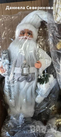 СРЕБРИСТ ДЯДО КОЛЕДА 70 см , снимка 3 - Декорация за дома - 52734449
