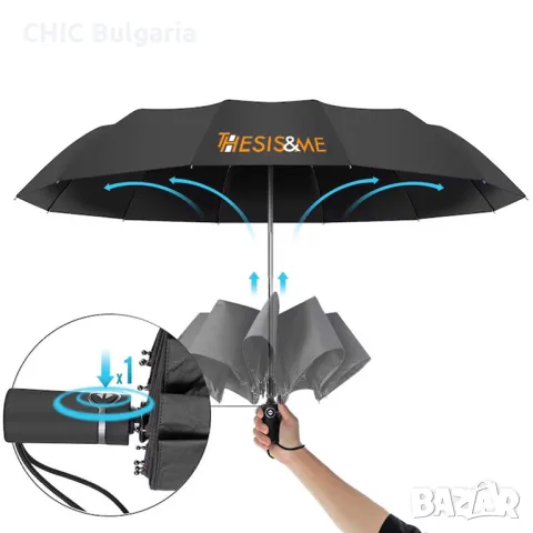 Автоматичен сгъваем чадър + подарък шал - КОЛЕДНА ПРОМОЦИЯ