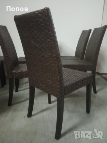 Комплект ратанови столове, снимка 4 - Столове - 43232432