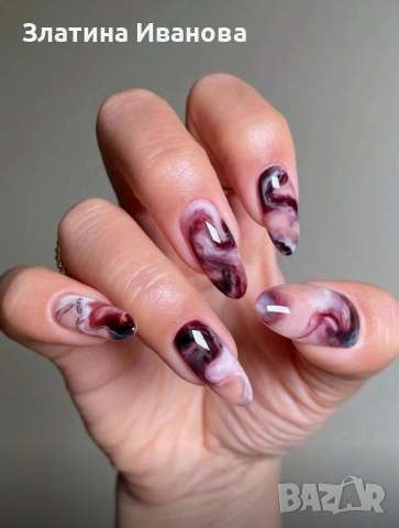 Самозалепващи изкуствени нокти 24 бр. + лепило в комплект