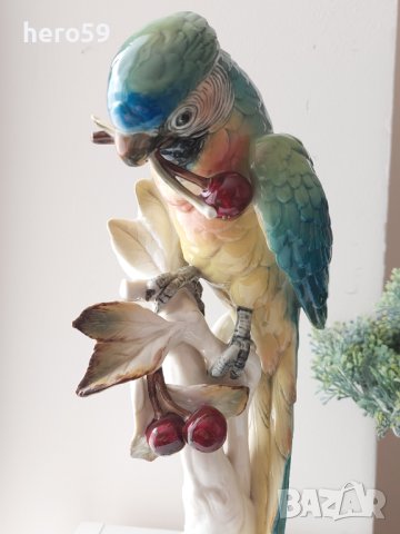 Порцеланова фигура-Папагал;  (Karl Ens, Germany)Продаден, снимка 4 - Антикварни и старинни предмети - 40747685