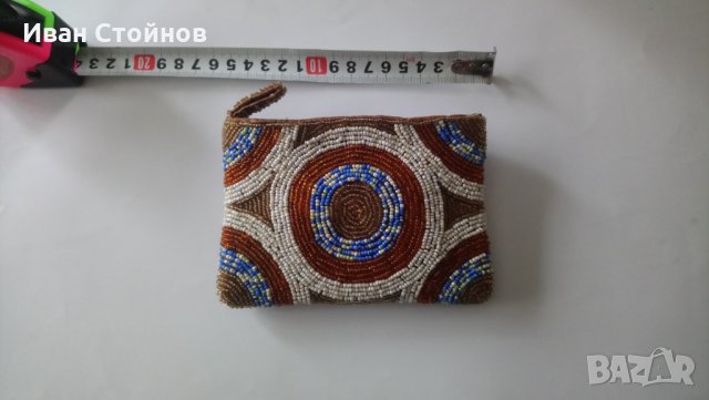 Портмоне с мъниста - седеф, снимка 3 - Антикварни и старинни предмети - 28247305