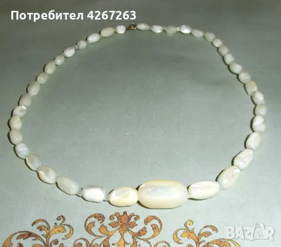 Стар седефен гердан, седефена огърлица, снимка 3 - Антикварни и старинни предмети - 49065259