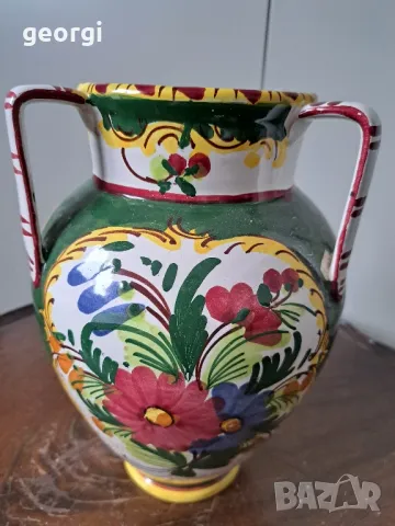 немска керамична ваза с три дръжки уникат   10/2, снимка 2 - Вази - 48903612
