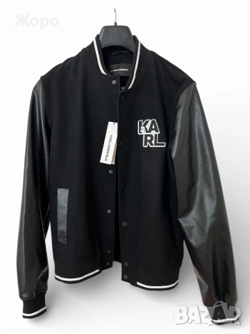 Karl Lagerfeld  Оригинално дизайнерско яке тип Varsity/Bomber – НОВО С ЕТИКЕТ – Размер M, снимка 4 - Якета - 53577173