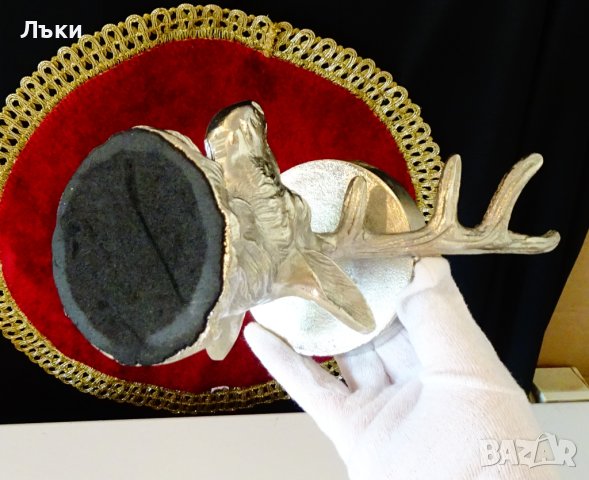 Глава на Елен,свещник,стойка,статуя от калай. , снимка 10 - Антикварни и старинни предмети - 42936581