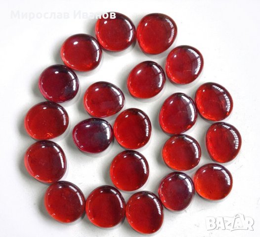 4ервени кръгли стъкълца , снимка 1