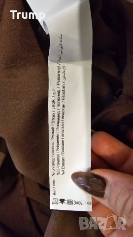 Рокля миди с деколте халтер - цвят кафе, снимка 5 - Рокли - 51960776