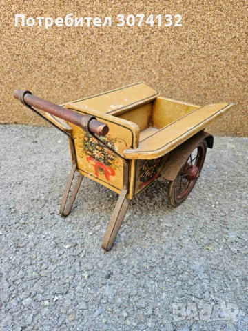 Ръчно изработена количка за цветя, снимка 2 - Декорация за дома - 50674289