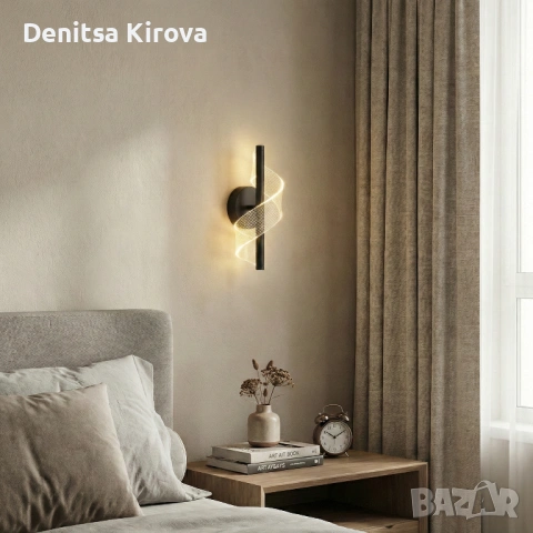 Модерен LED стенен аплик – 5W | D12 × H30 см | Чисто нов, снимка 2 - Лампи за стена - 53330895