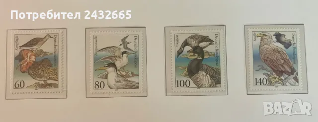 2552. Германия 1991 = “ Фауна. Пеперуди. Птици.” , **, MNH, снимка 4 - Филателия - 50172246