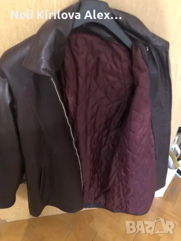 Яке естествена кожа дамско цвят бордо, снимка 2 - Якета - 48318694