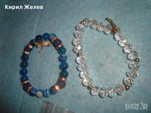 2 СКЪПОЦЕННИ ХЕНД МЕЙД ГРИВНИ ЧИСТ ПЛАНИНСКИ ФАСЕТИРАН КРИСТАЛ и ЛАЗУРИТ 18937