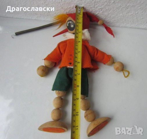 Пинокио на пружина, голяма 50 см Парцалена кукла,  с национална носия за стена, казак мускетар, снимка 7 - Декорация за дома - 28881400